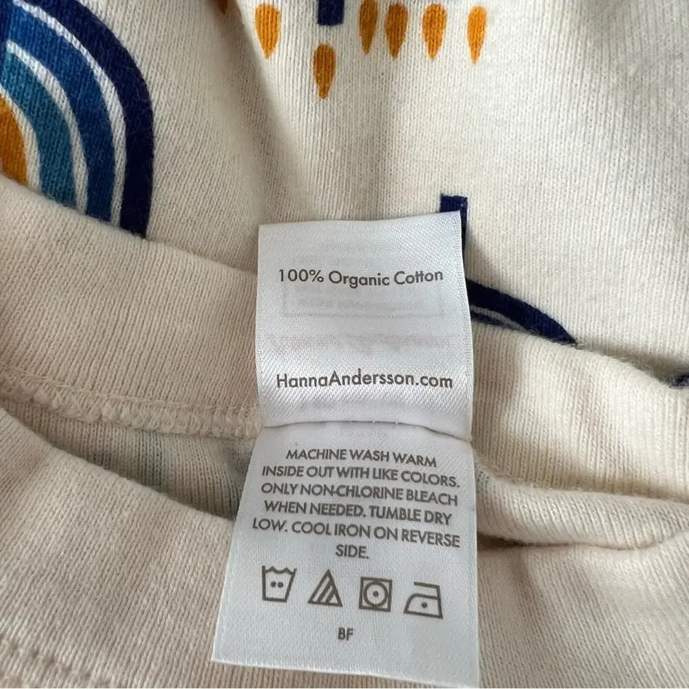 Hanna Andersson ivory cream blue Hanukkah menorah print long sleeve pajama top